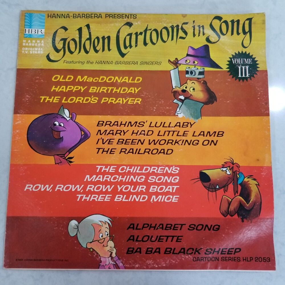 1966 Hanna‑Barbera Golden Cartoons in Song Vol III • HLP 2053 • Kids LP Vintage